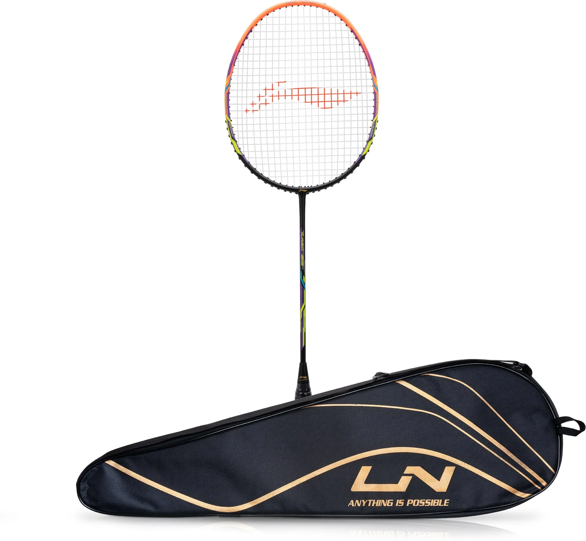 Li-Ning Turbo 99 Strung Badminton Racquet (Black / Orange)