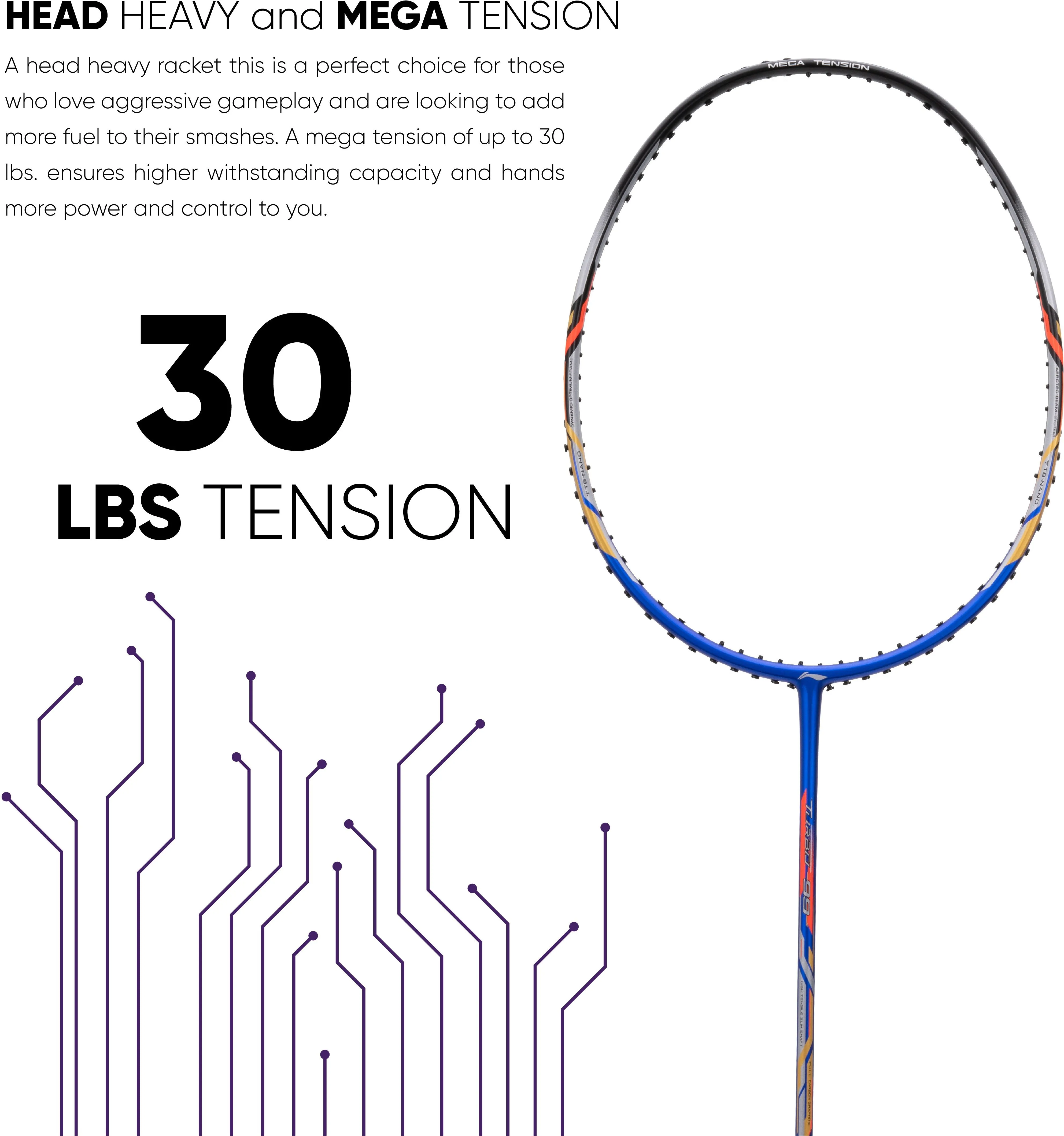 Li-Ning Turbo 99 Unstrung Badminton Racquet (Blue / Black)