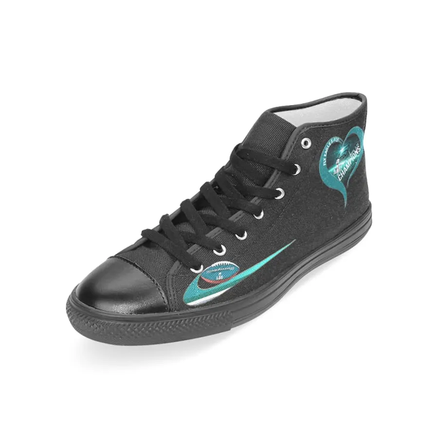 Love Philadelphia Eagles High Top Canvas Shoes Mens Womens kids