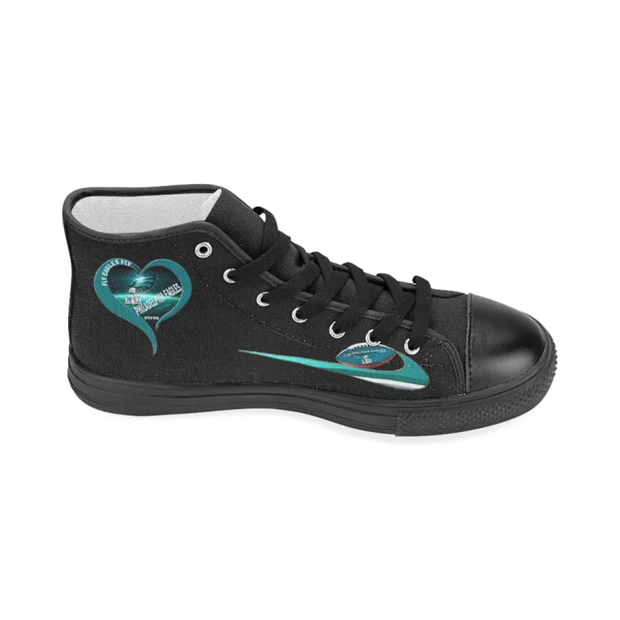 Love Philadelphia Eagles High Top Canvas Shoes Mens Womens kids