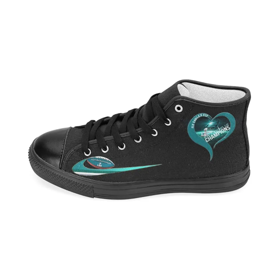 Love Philadelphia Eagles High Top Canvas Shoes Mens Womens kids