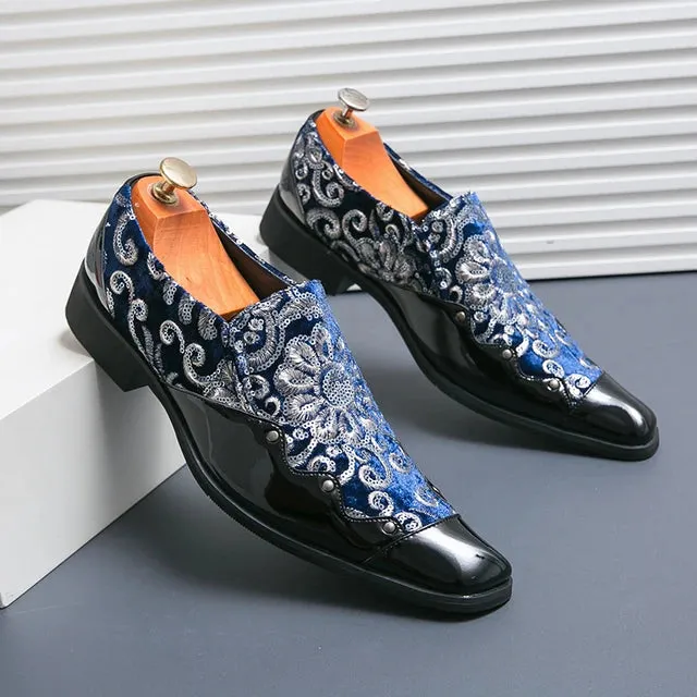 Luxury Sequin Embroidery Leather Loafers