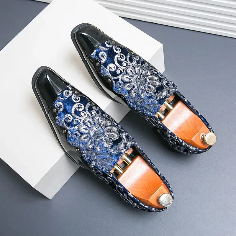 Luxury Sequin Embroidery Leather Loafers