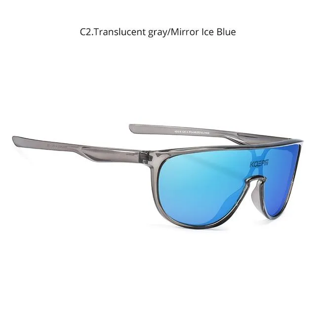 Men and Women Sports CE TR90 Material Mirror One Piece Sunglasses