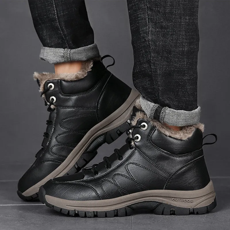 Men's Hiking Hand-Sewn Leather Winter Snow Boots