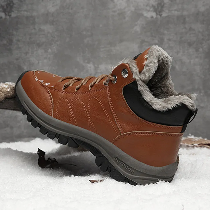 Men's Hiking Hand-Sewn Leather Winter Snow Boots