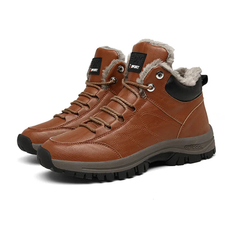 Men's Hiking Hand-Sewn Leather Winter Snow Boots