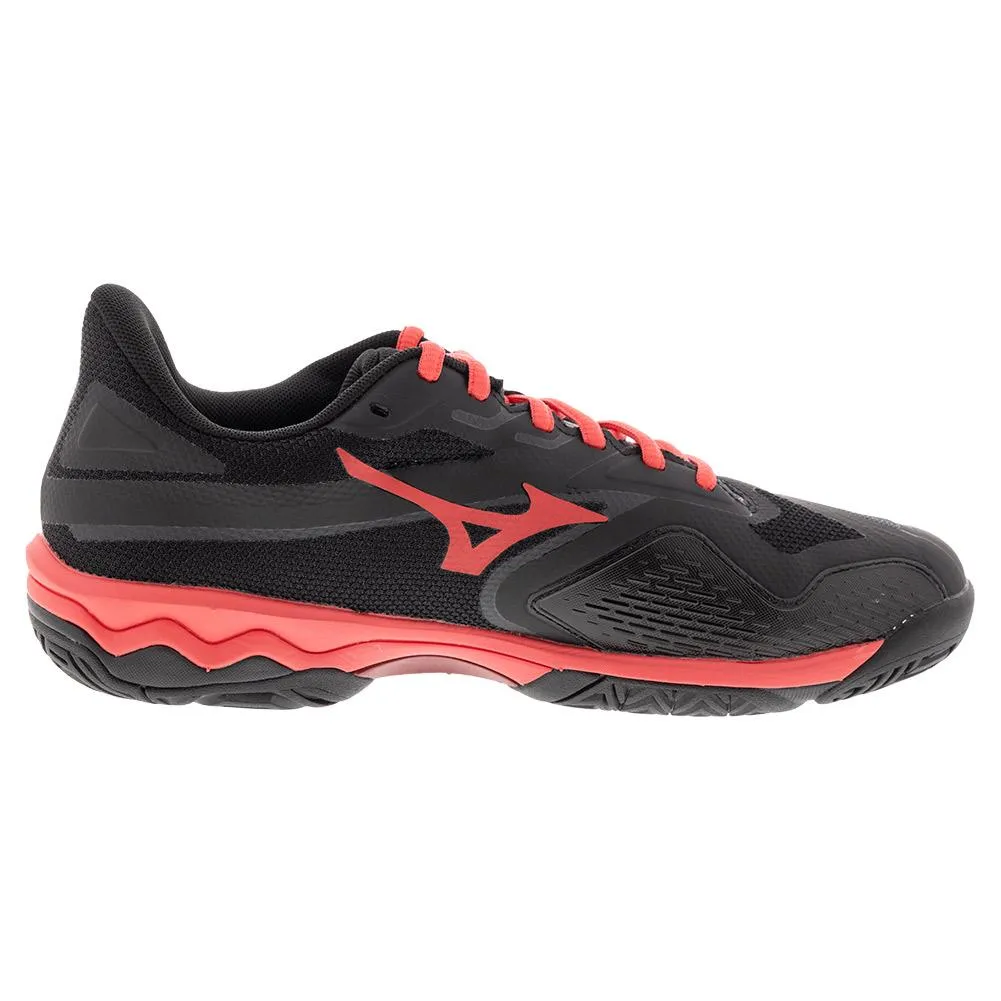 Men's Wave Exceed Light 2 AC Tennis Shoes Black and Radiant Red