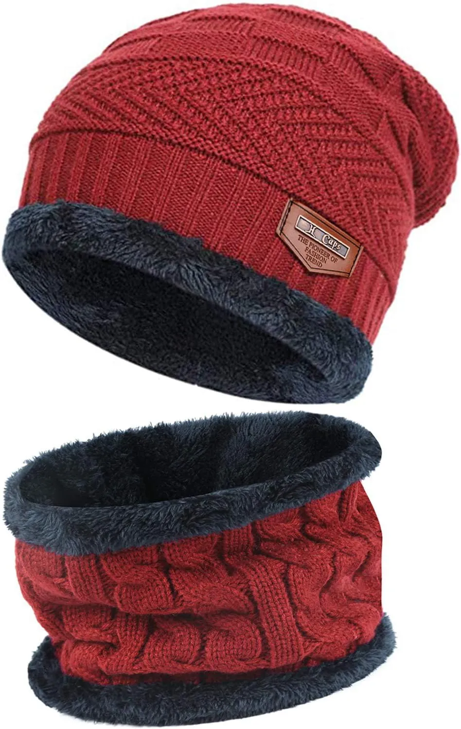 Mens Womens Winter Beanie Hat Scarf Set 2 Sets