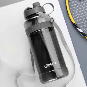 MINGXIA MXCP05 Plastic Water Cup With Straw Outdoor Portable Sports Kettle, Colour: Gray 1000ml