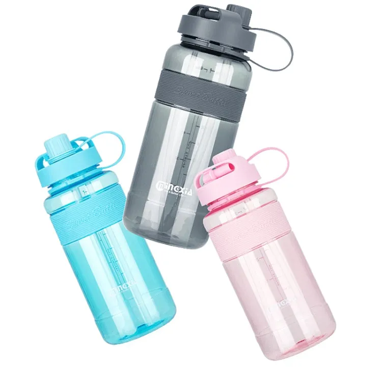 MINGXIA MXCP05 Plastic Water Cup With Straw Outdoor Portable Sports Kettle, Colour: Gray 1000ml