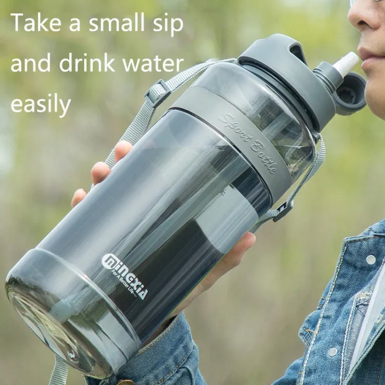 MINGXIA MXCP05 Plastic Water Cup With Straw Outdoor Portable Sports Kettle, Colour: Gray 1000ml