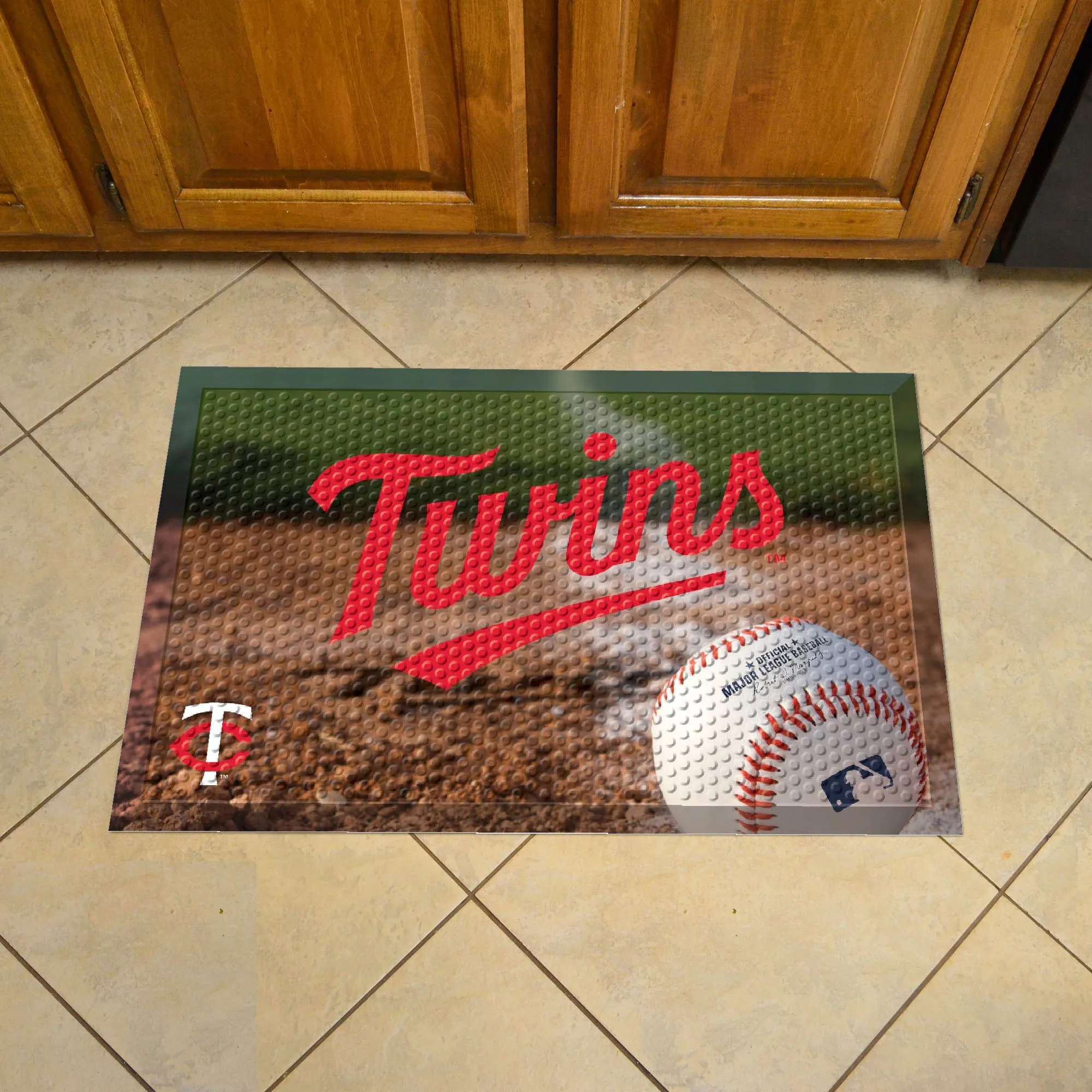 Minnesota Twins Rubber Scraper Door Mat