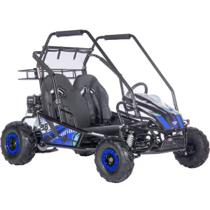 MotoTec Mud Monster XL 212cc 2 Seat Go Kart Full Suspension Blue, Large, Blue