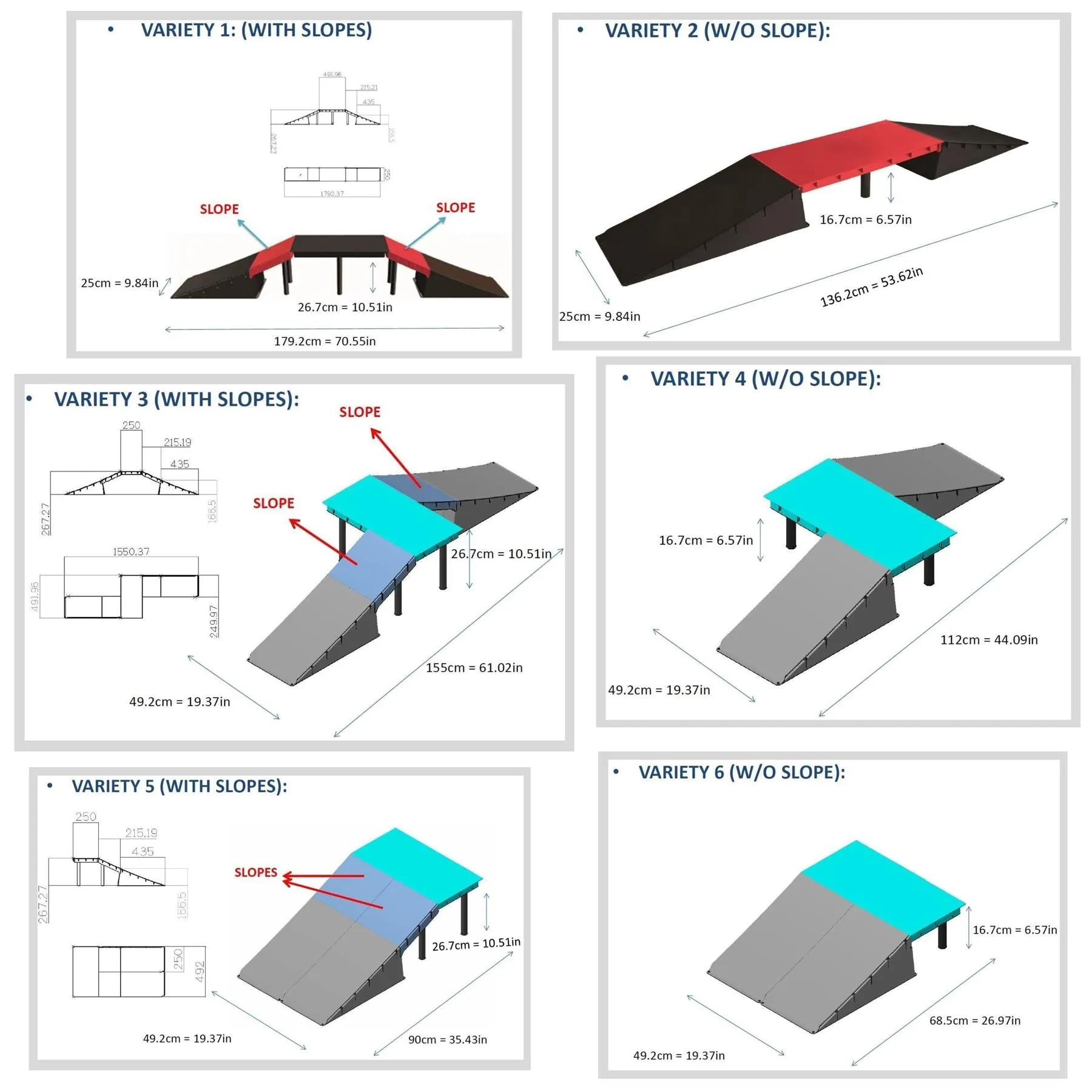 Multi-Functional 6-in-1 Ramp Set