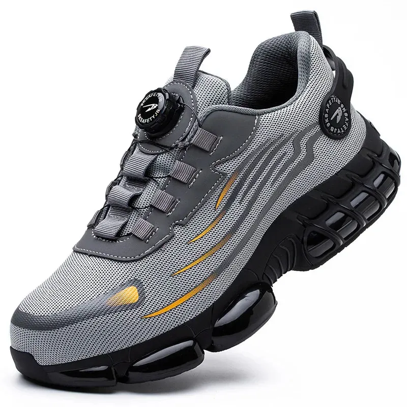 New Rotating Button Safety Shoes Anti-smash Anti-puncture Work Shoes