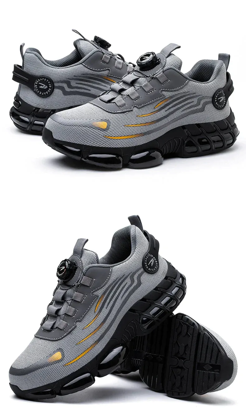 New Rotating Button Safety Shoes Anti-smash Anti-puncture Work Shoes