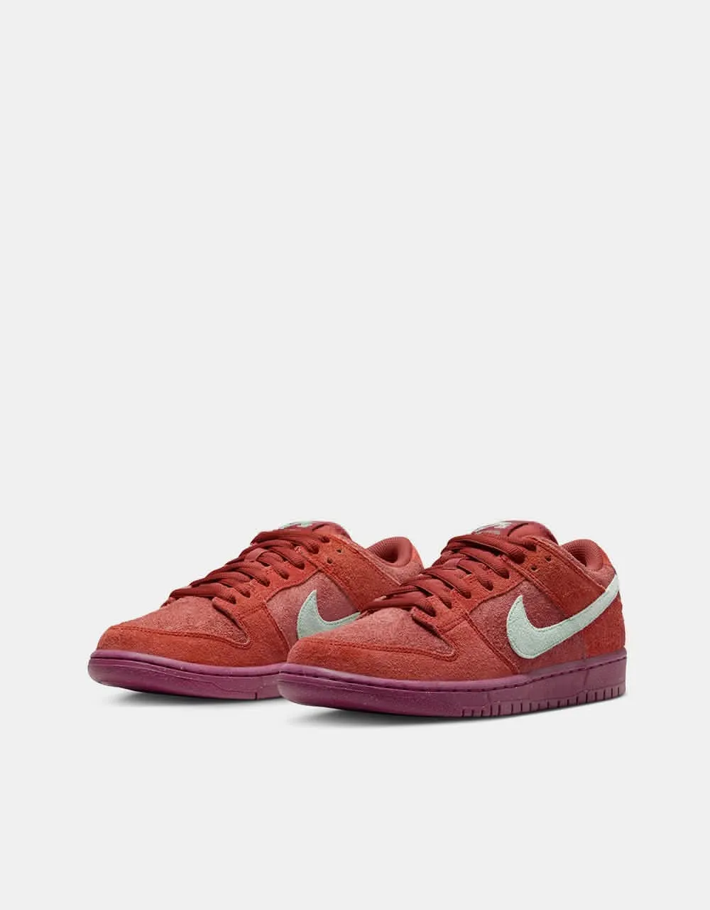 Nike SB Dunk Low Pro Premium Skate Shoes - Mystic Red/Emerald Rise-Rugged Orange-Rosewood-Mystic Red