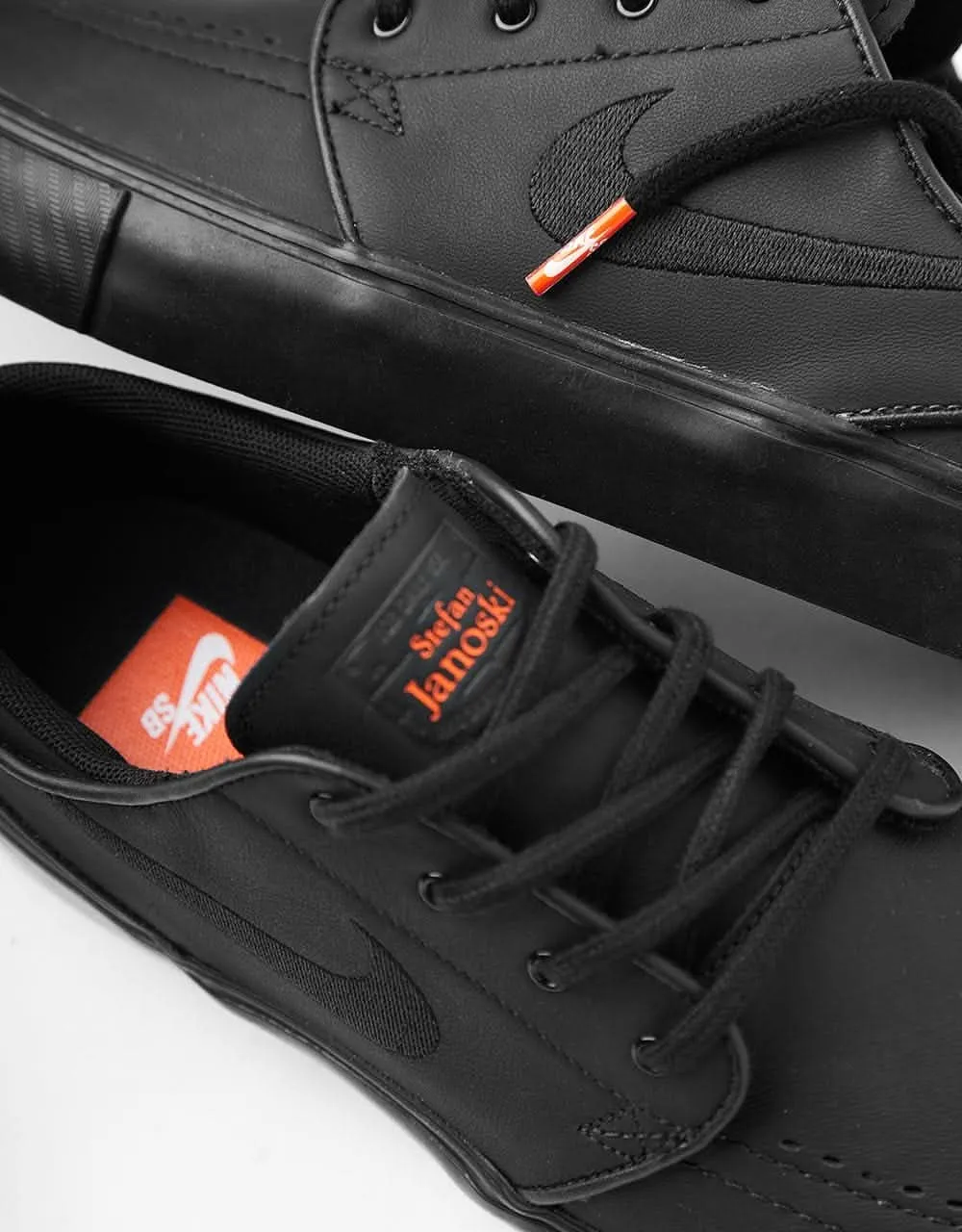 Nike SB 'Orange Label' Zoom Janoski OG  ISO Skate Shoes - Black/Black-Black-Black-Anthracite-Safety Orange