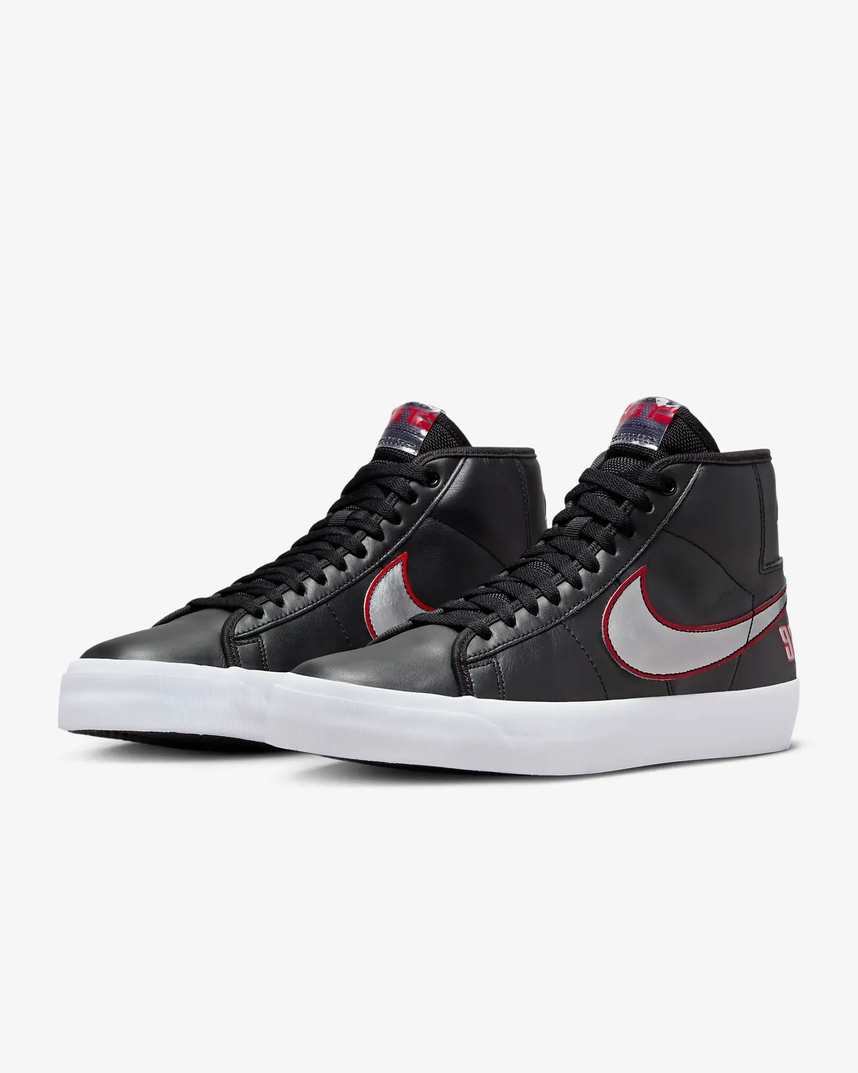 Nike SB Zoom Blazer Mid Pro GT: Black/University Red/White/Metallic Silver