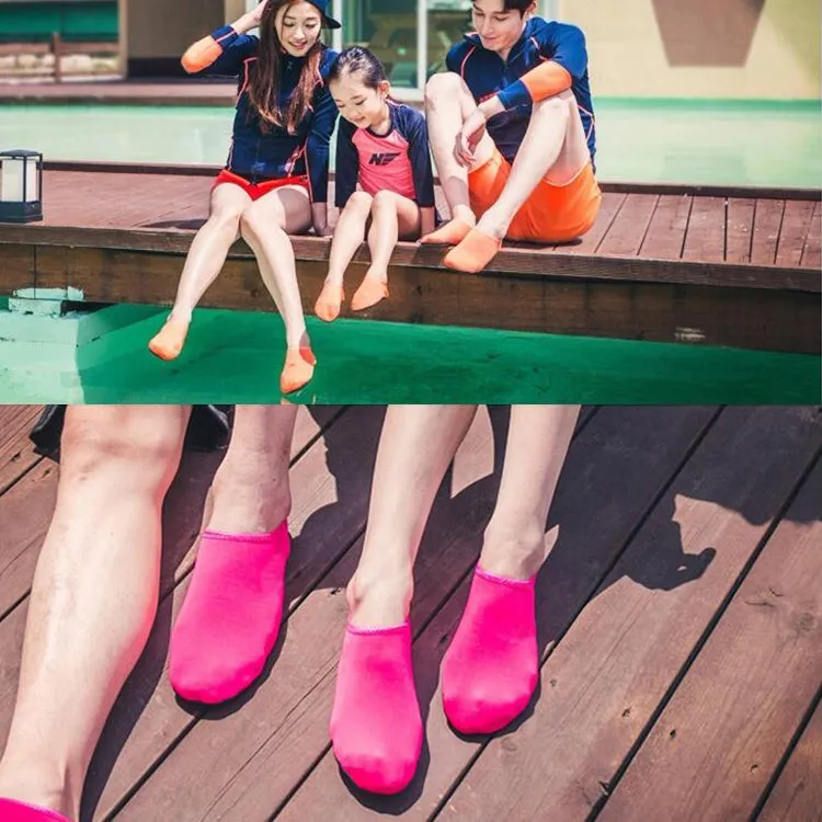 Non-slip Plastic Grain Texture Thick Cloth Sole Solid Color Diving Shoes and Socks, One Pair, Series 2