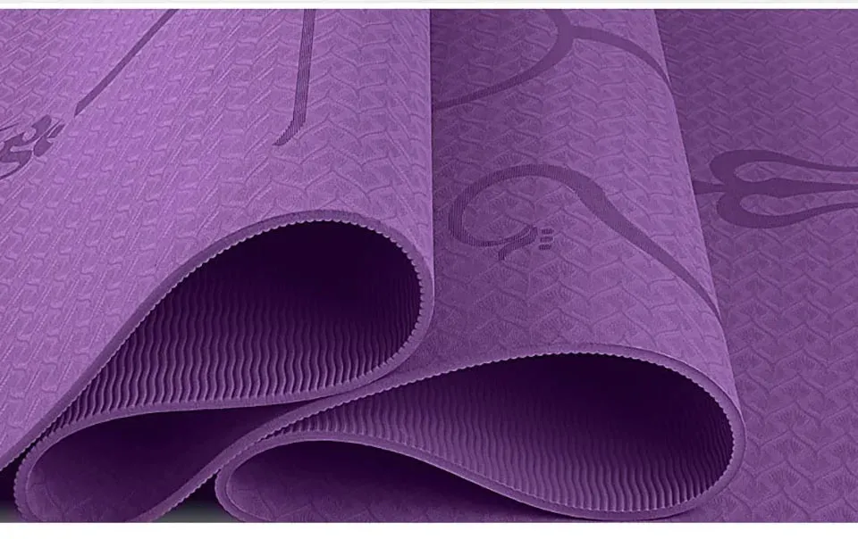 Non-Slip Yoga Mat With Position Line