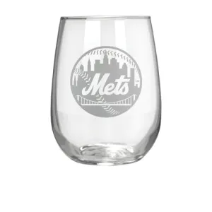 NY Mets Stemless Wine Glass