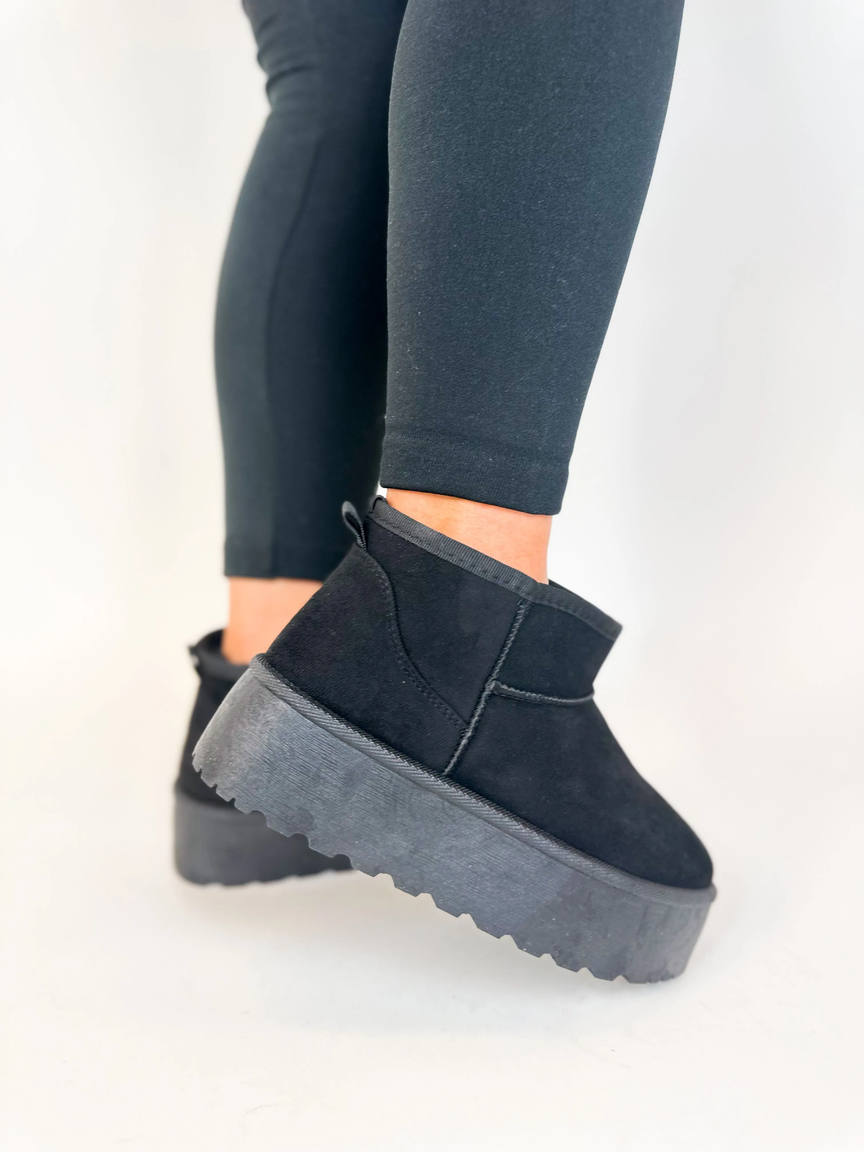 Onyx Platform Ankle Boots - Black