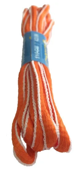 Orange and White Oval Running Shoe Shoelaces - 6mm wide