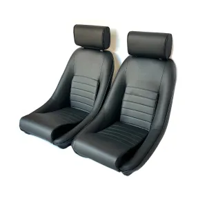 Pair BB1 RS Classic Sports Bucket Seats with Headrests & Runners