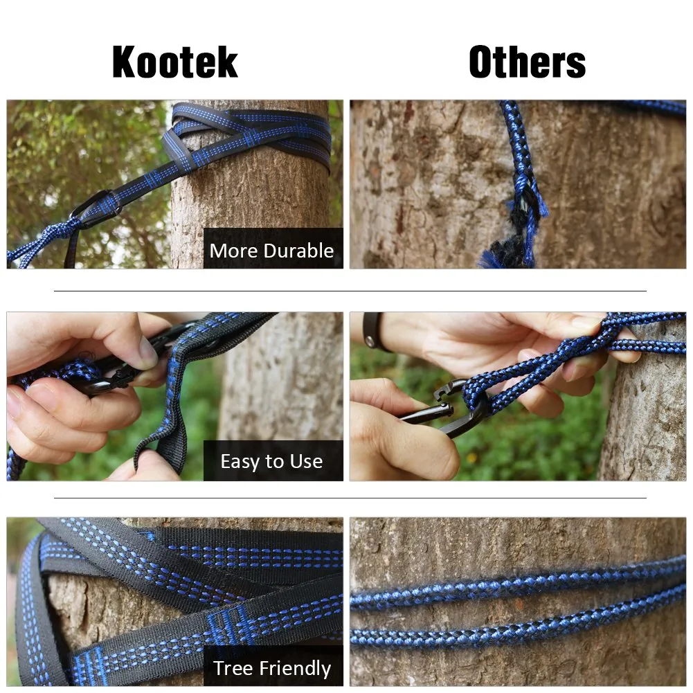 Parachute Nylon  Camping Hammock with Hanging Straps - Kootek