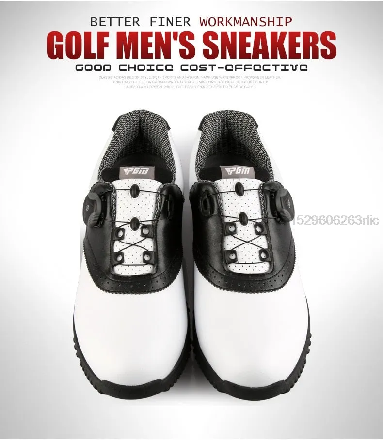 PGM Men Golf Shoes Waterproof Sports Shoes Rotating Buckles Anti-slip Sneakers Multifunctional Golf Trainers