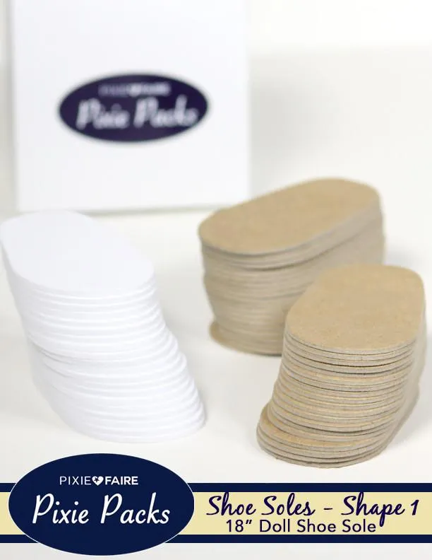 Pixie Packs SHAPE 1 Pre-cut Shoe Soles 2mm White Foam and Chipboard