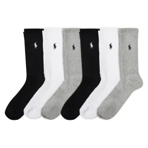 Polo Women’s Performance Cotton Crew Socks - 6 Pair Pack - Breathable Mesh & Sport Cushioning