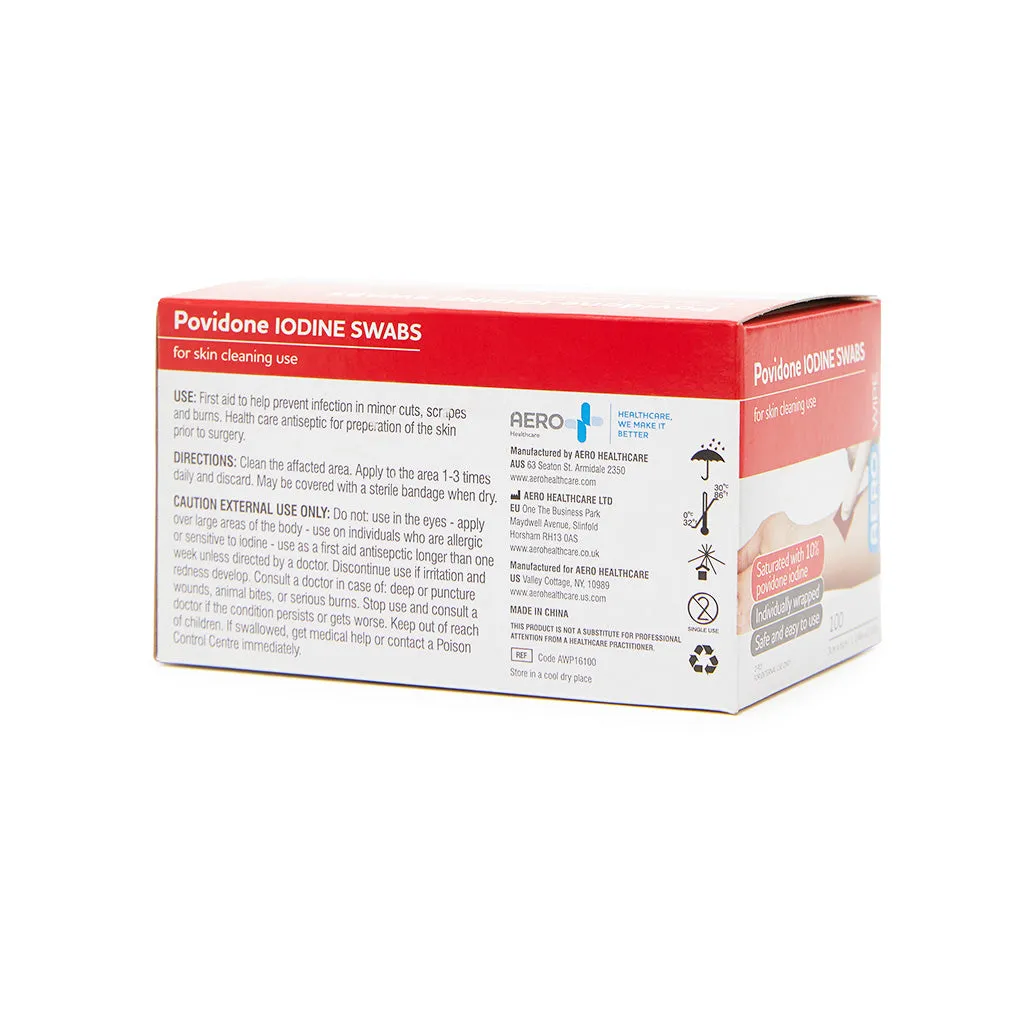 Povidone Iodine Swab 6cm x 3.3cm (100)