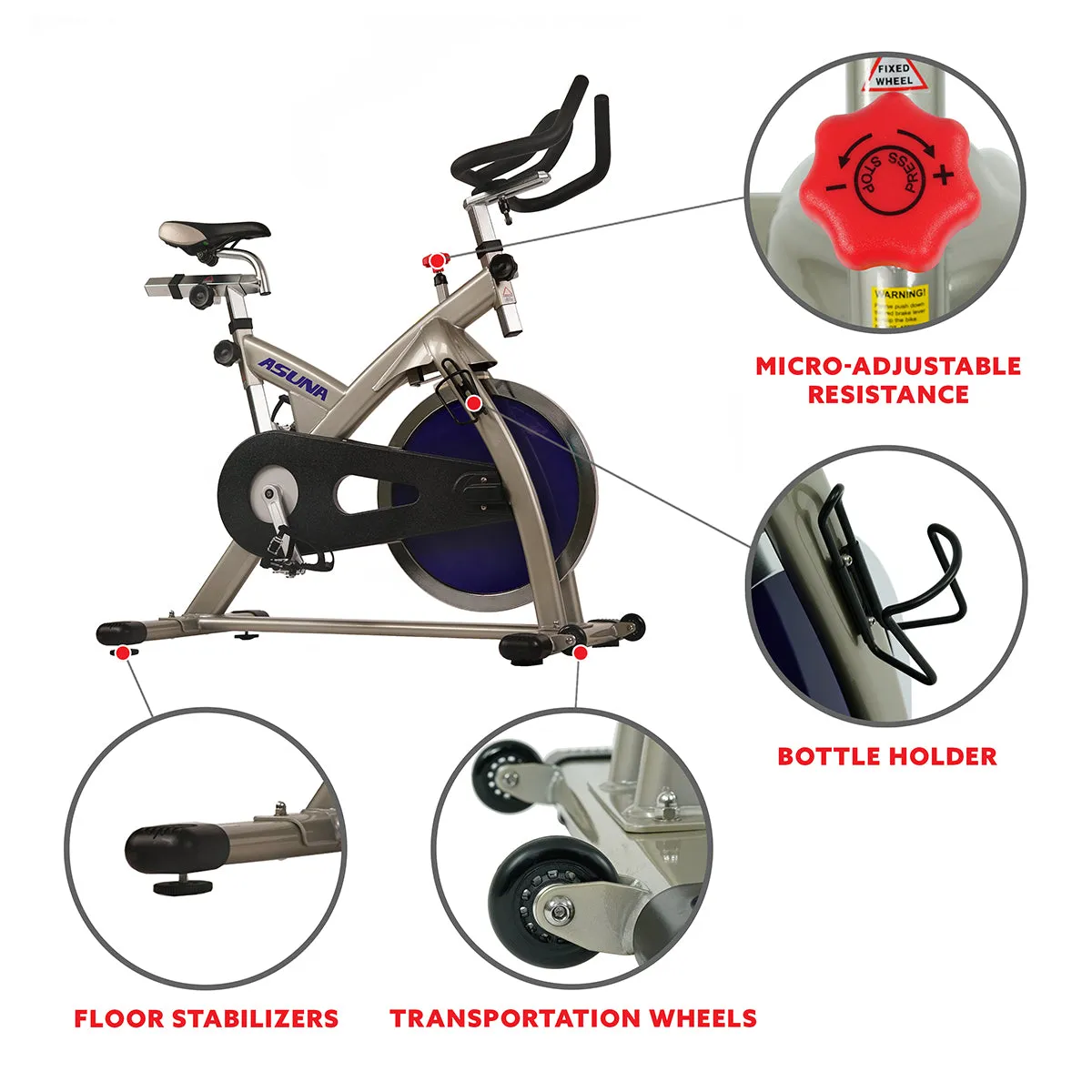 Premium Chain Drive Commercial Indoor Cycling Trainer Exercise Bike