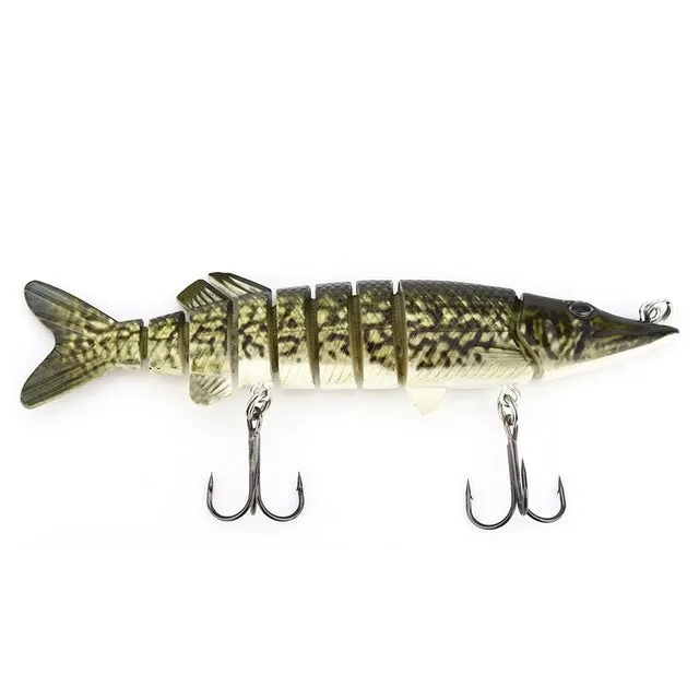 Pro beros 12.8cm Fishing Lures Lifelike Multijointed 9 Segement Pike Swimbait Crankbait 3D Eyes Fishing Lure Hard Fake Fish Bait