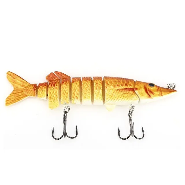 Pro beros 12.8cm Fishing Lures Lifelike Multijointed 9 Segement Pike Swimbait Crankbait 3D Eyes Fishing Lure Hard Fake Fish Bait