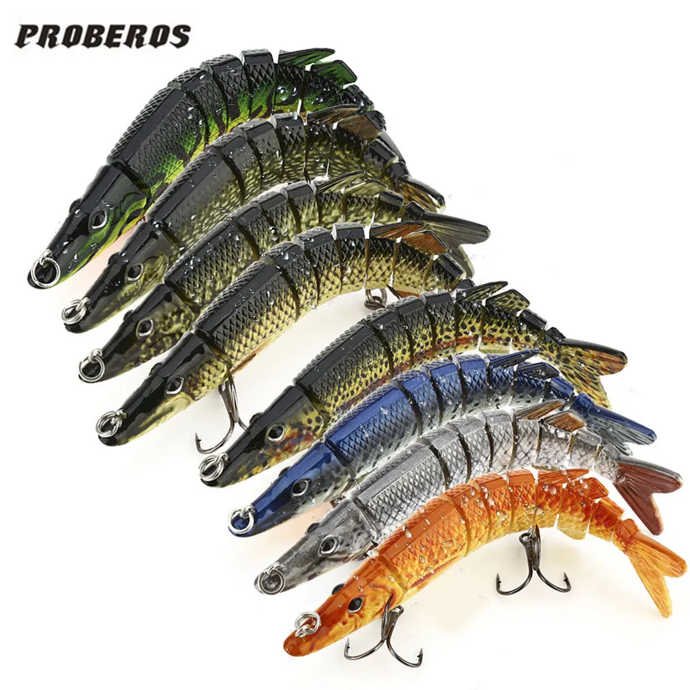 Pro beros 12.8cm Fishing Lures Lifelike Multijointed 9 Segement Pike Swimbait Crankbait 3D Eyes Fishing Lure Hard Fake Fish Bait