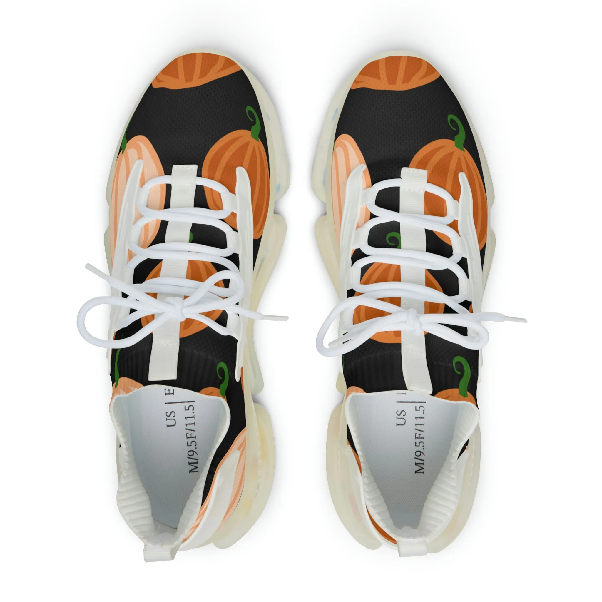 Pumpkin Orange Print Men's Shoes, Best Comfy Men's Mesh Sports Sneakers Shoes (US Size: 5-12)