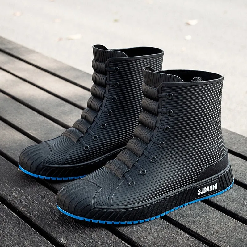 Rain Rider Slip-On Rubber Stylish Waterproof Boots