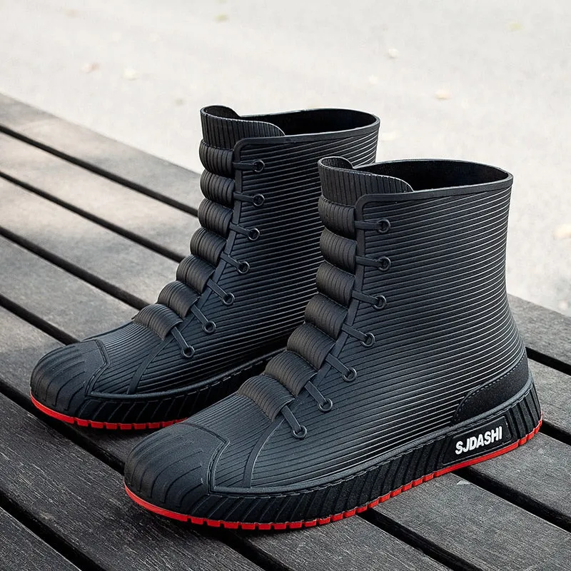 Rain Rider Slip-On Rubber Stylish Waterproof Boots