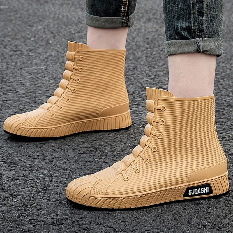 Rain Rider Slip-On Rubber Stylish Waterproof Boots