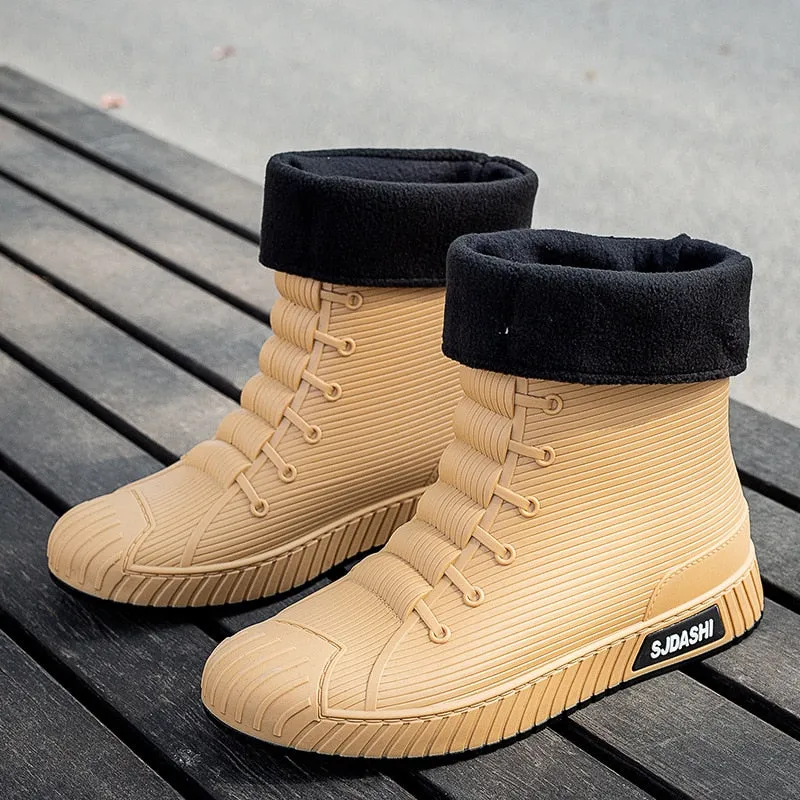 Rain Rider Slip-On Rubber Stylish Waterproof Boots