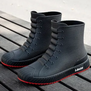 Rain Rider Slip-On Rubber Stylish Waterproof Boots