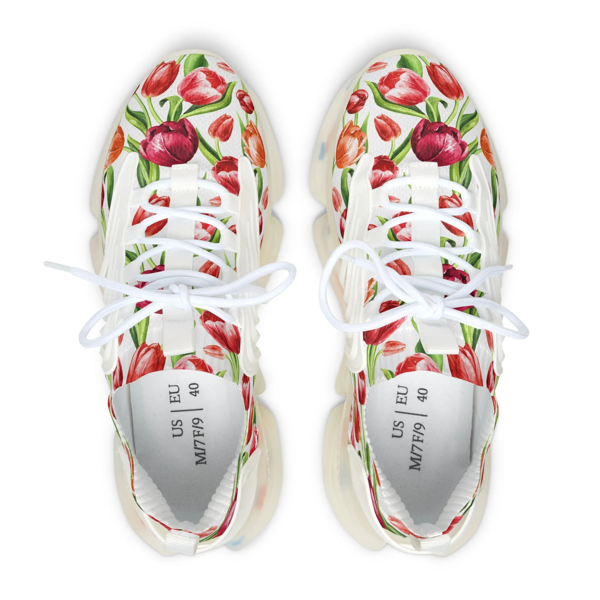 Red Tulips Women's Mesh Sneakers