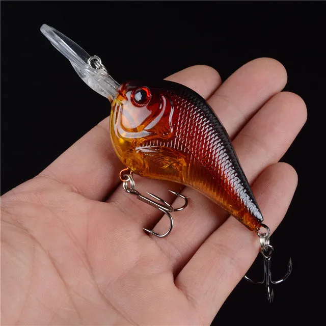 Rushed 2015 hot sale 1pcs hard plastic crankbait carp fishing tackle 3d eyes bait wobbler japan