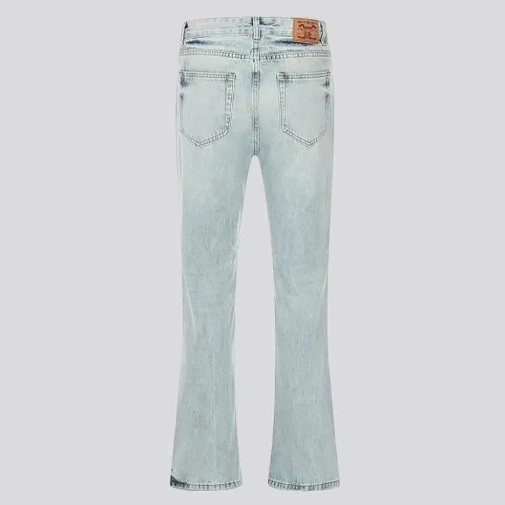 Sanded men's bootcut jeans