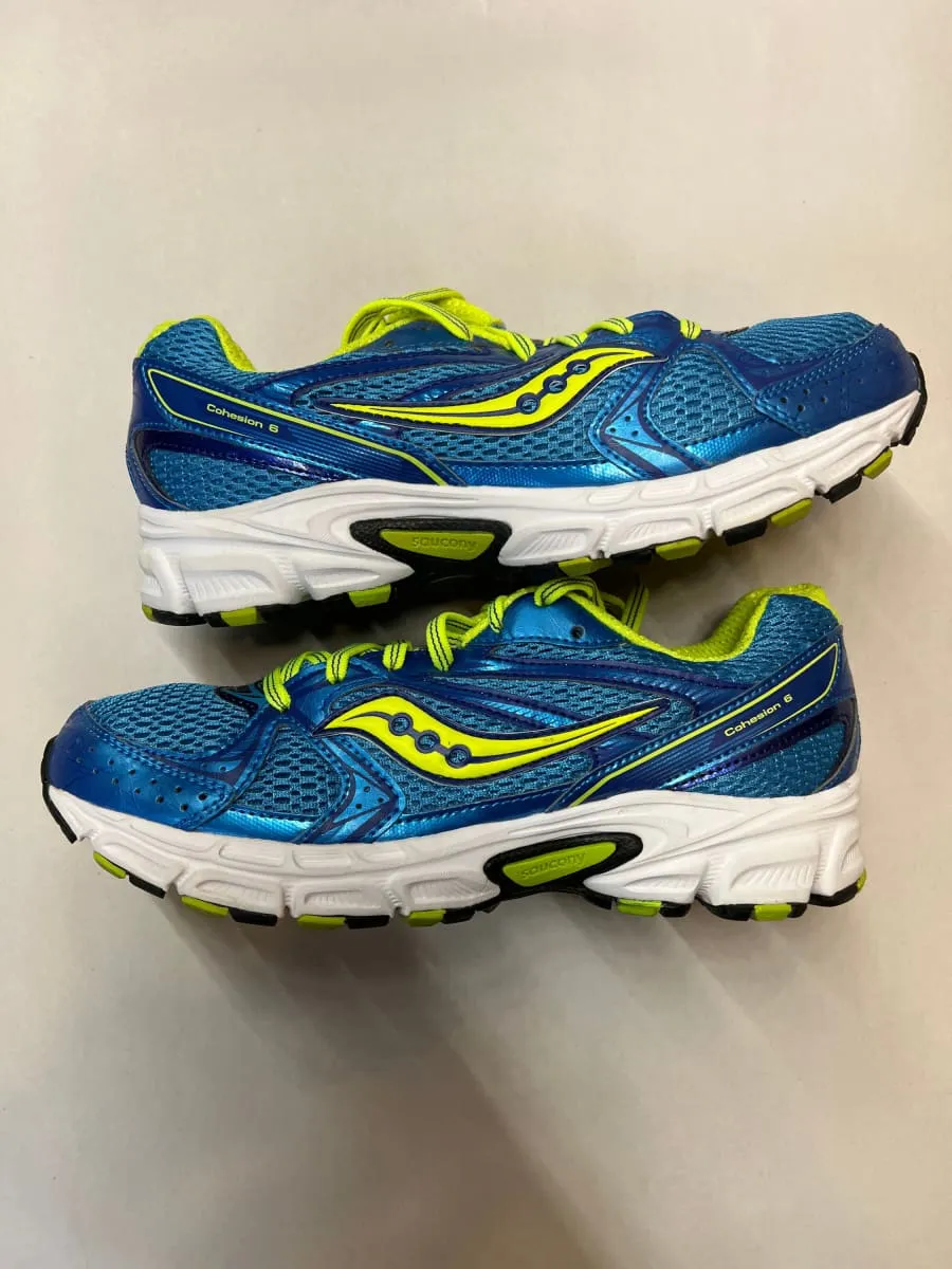 SAUCONY Women's Grid Cohesion 6 -Blue/Citron- Running Shoe - Size 8M Preowned