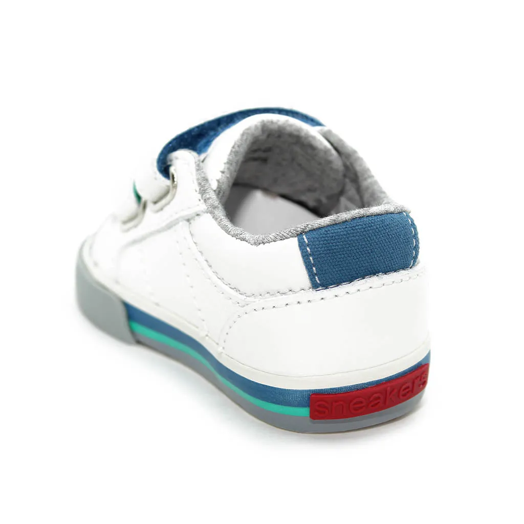 See Kai Run Waylon Sneakers White Leather Infants Walkers Toddlers Kids Boys - Kids Shoes